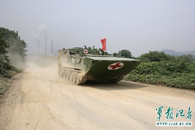 Chinese Peoples Liberation Army PLA) unveils new amphibious armored ambulance 640 001