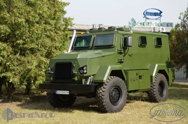 The new Hungarian-made Komondor military wheeled armoured vehicles introduced by the Gamma Technical Corporation and the Hungarian Defence Industry Association on Wednesday, October 14, 2015, will be used by the military, catastrophe relief services, border protection authorities, as well as counter-terror and police forces.
