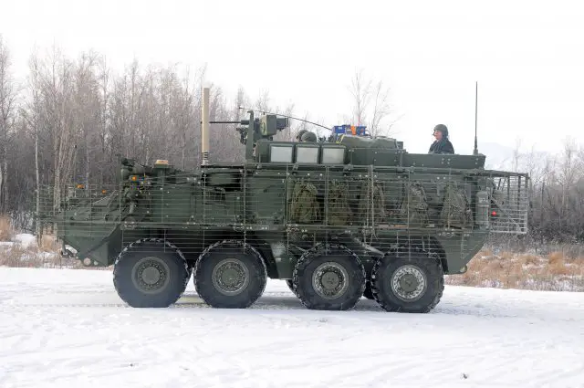 US Army Stryker vehicle undergoes tests in extreme cold conditions in Alaska 640 001