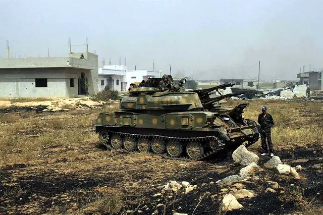 Soviet-made ZSU-23-4 Shilka anti-aicraft guns used by Syrian troops against ground threats 640 001