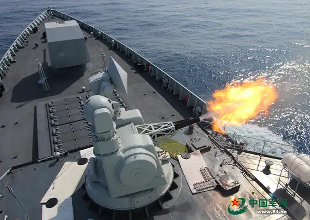 The People's Liberation Army Navy (PLAN or Chinese Navy) Type 052D Destroyers (NATO reporting name Luyang III class) Kunming and the Hefei sailed to high sea and conducted live-ammunition training recently. 
