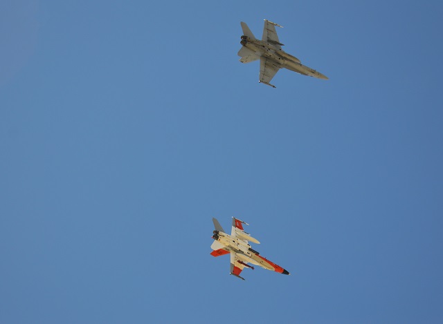 NAVAL AIR WARFARE CENTER WEAPONS DIVISION, POINT MUGU, California - For two weeks, the skies over the Point Mugu Sea Range echoed with the sound of jets as Air Test and Evaluation Squadron (VX) 31 took over the airspace with a Large Force Exercise intended to test and validate new software configuration sets for the F/A-18 and EA-18G aircraft series April 18-29.