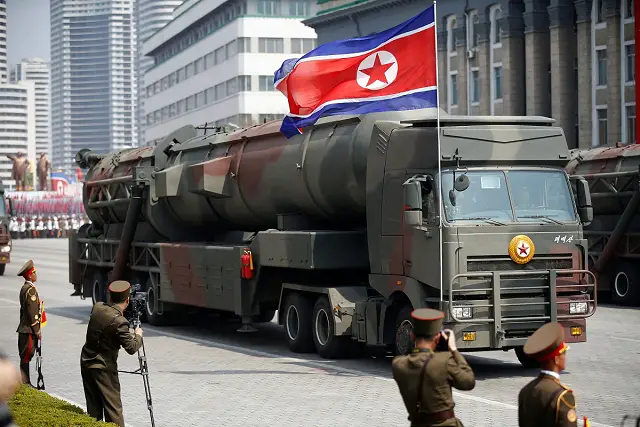 Another new ICBM (InterContinental Ballistic Missile) was showed for the first time at the North Korean military parade of April 2017 carried on a seven wheel axles truck chassis. According to foreign military experts, this is the biggest missile canister designed by North Korean defense industry. 