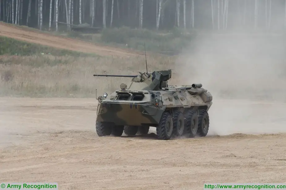 Russia and Belarus continue talks over a contract to supply Minsk with BTR-82A armored personnel carriers, Maria Vorobyova, press secretary of the Federal Service for Military-Technical Cooperation (FSMTC), told TASS.