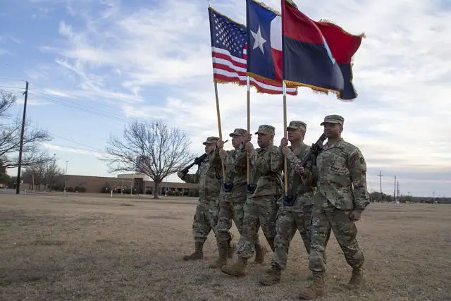 U.S. soldiers of the 36th Infantry Division, their families, and their friends gathered for a ceremony at Cameron Field at Fort Hood, Texas, on January 28, 2017, to send off “Task Force Arrowhead” as they deploy to Afghanistan in support of Operation Freedom's Sentinel. The Austin-based unit is part of the Texas Army National Guard and is headquartered at Camp Mabry.