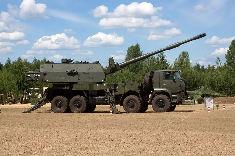New Russian made 2s35 1 8x8 self propelled howitzer based on 2S35 Koalitsiya SV tracked howitzer 925 001