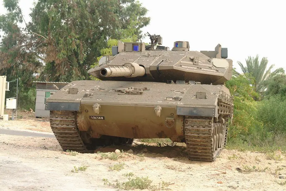 Merkava IV MBT tank fitted with Israeli made Trophy active protection system against guided missile and rocket 925 001