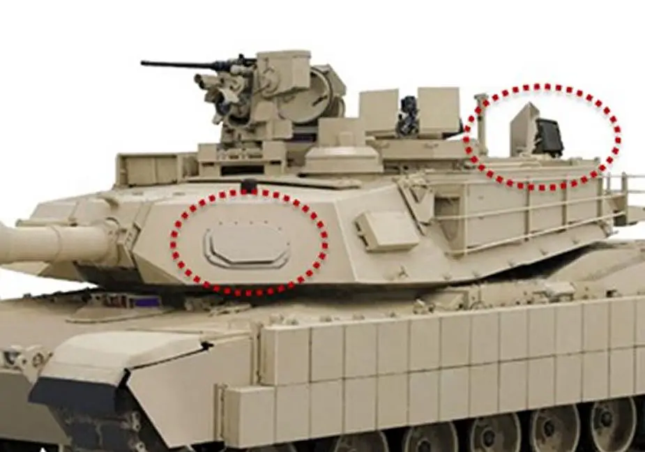 US Army M1A2 Sep V2 MBT tanks fitted with Israeli made Rafael Trophy active protection system against missile and rocket 925 001