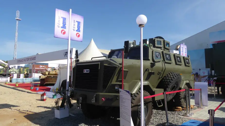 BEML unveiled BMPV medium bullet proof vehicle