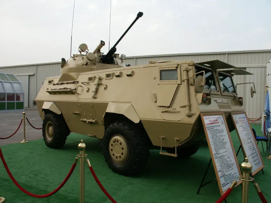 Russian made AT 4 Spandrel missile launchers mounted on Egyptian Fahd 240 APCs