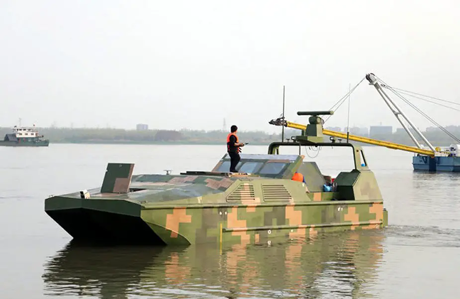 China builds first armed amphibious tracked drone boat 7