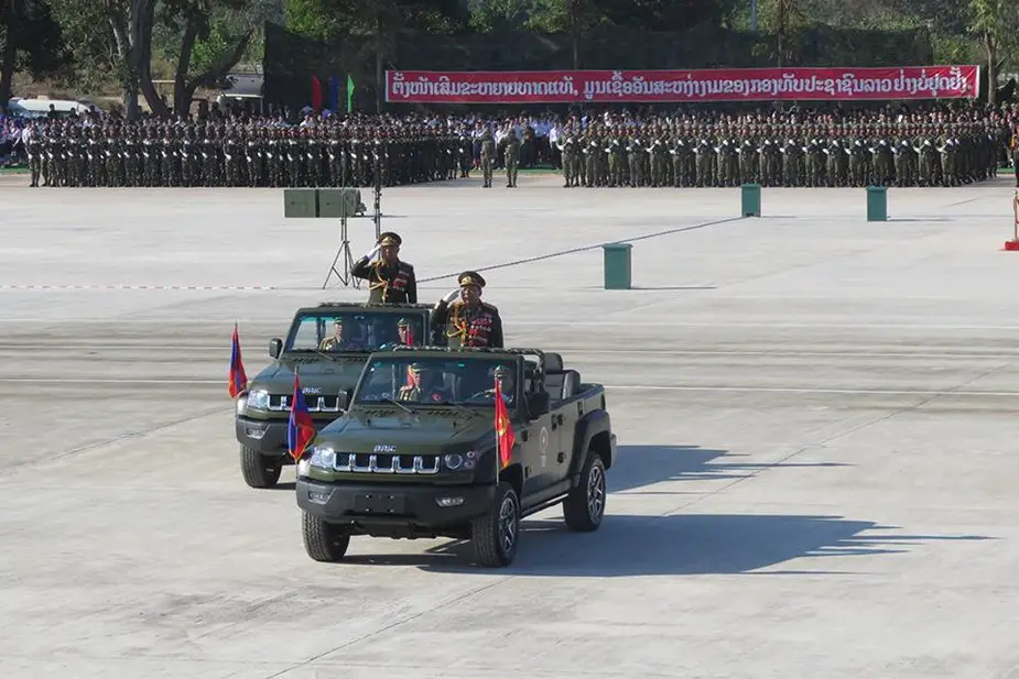 Russia opens military office in Laos T 72B and BRDM 2M parade through Vientiane 2