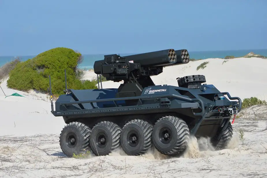 Rheinmetall Mission Master unmanned ground vehicle armed with 70mm rockets 925 001