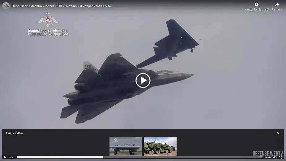 Russias latest attack drone Okhotnik performs 1st joint flight with Su 57 fifth generation plane VIDEOLINK