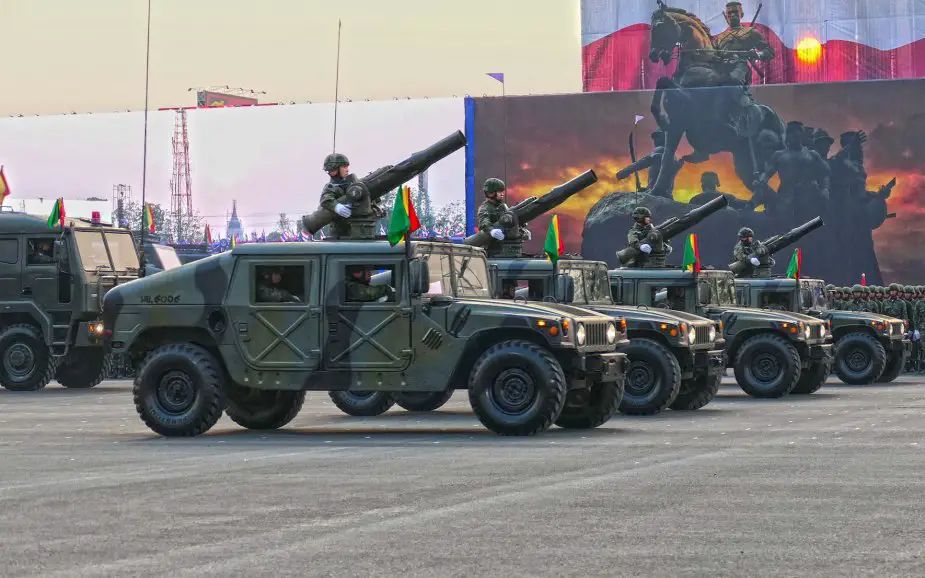 Military parade for Royal Thailand Army Day 7 Battlefield Defense