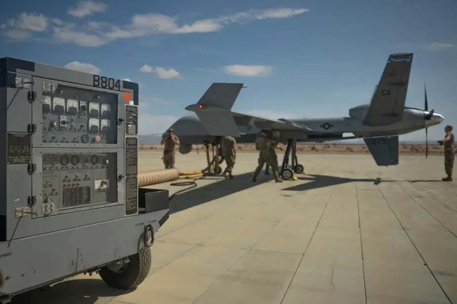 US Marines provide aviation delivered ground refueling to US Air Force MQ 9 Reaper drone
