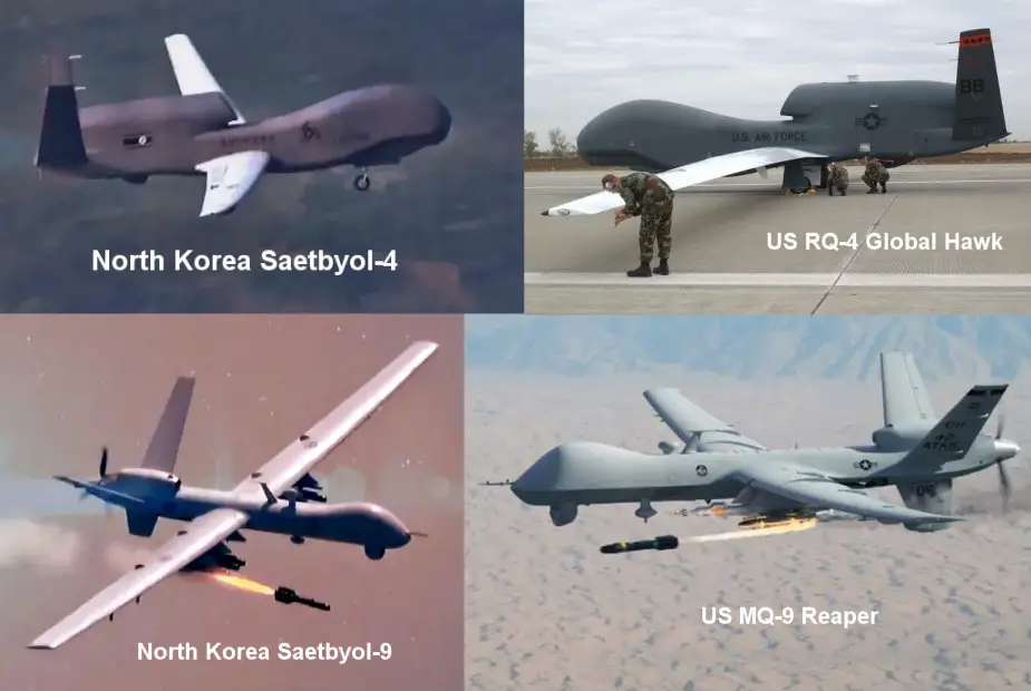 North Korea Unveils Copies of US MQ 9 Reaper and RQ 4 Global Hawk Drones