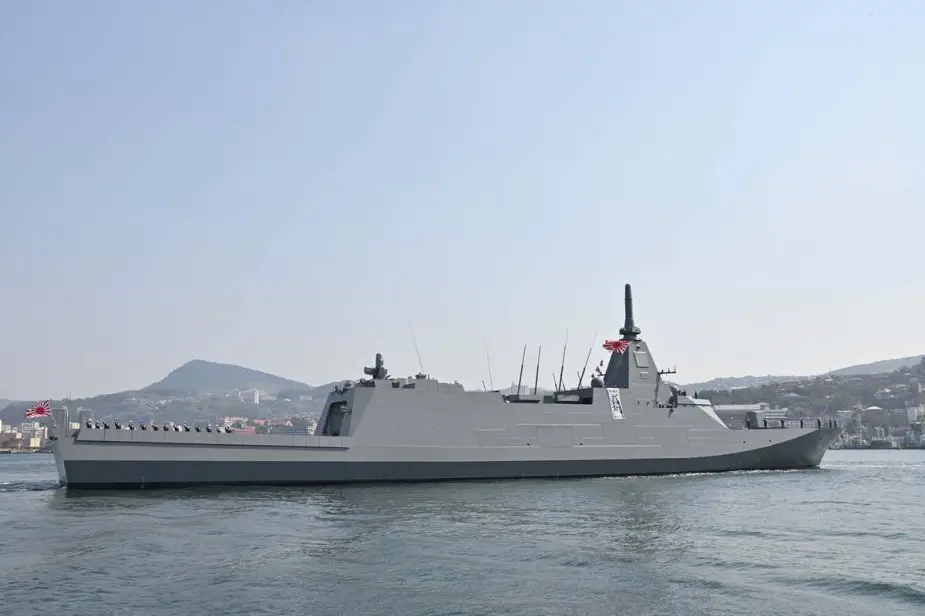 Japan Navy holds commissioning ceremony for Mogami class frigate JS Mikuma