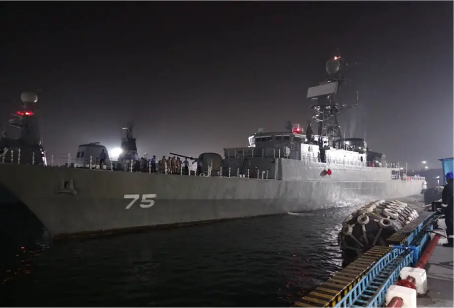 Indian Navy welcomes Iranian Moudge class frigate IRIS Dena
