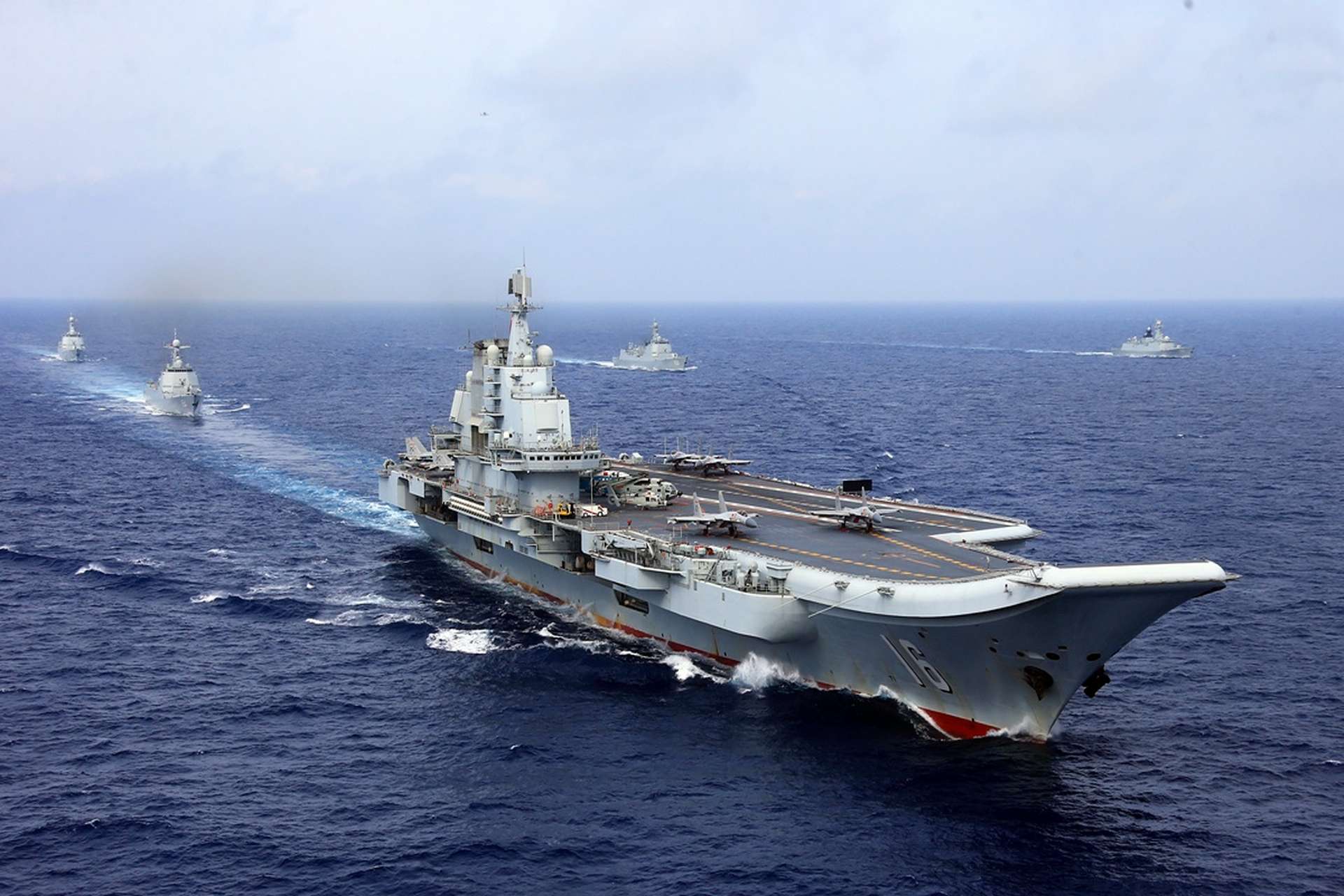 China's Liaoning carrier group pushed north along the Ryukyu Islands after transiting the Miyako Strait, sharpening an already tense Japan-China debate over military activity in the western Pacific (Picture Source: Chinese MoD)