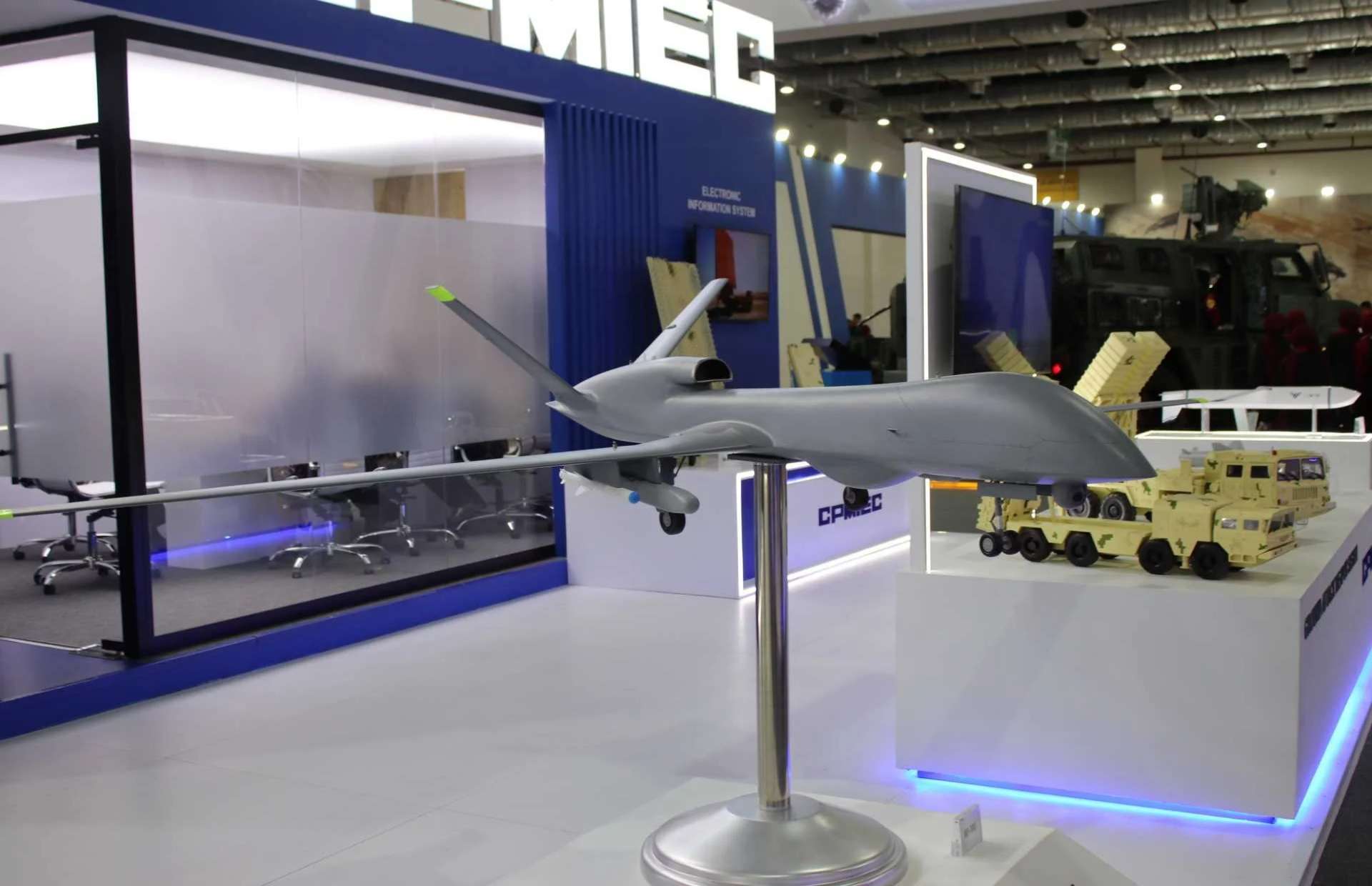 A miniaturized WJ-700 model at EDEX 2025 in Egypt highlights the jet-powered UAV’s long endurance ISR and standoff strike roles, including maritime attack and potential anti-radiation missions (Picture source: Army Recognition Group).
