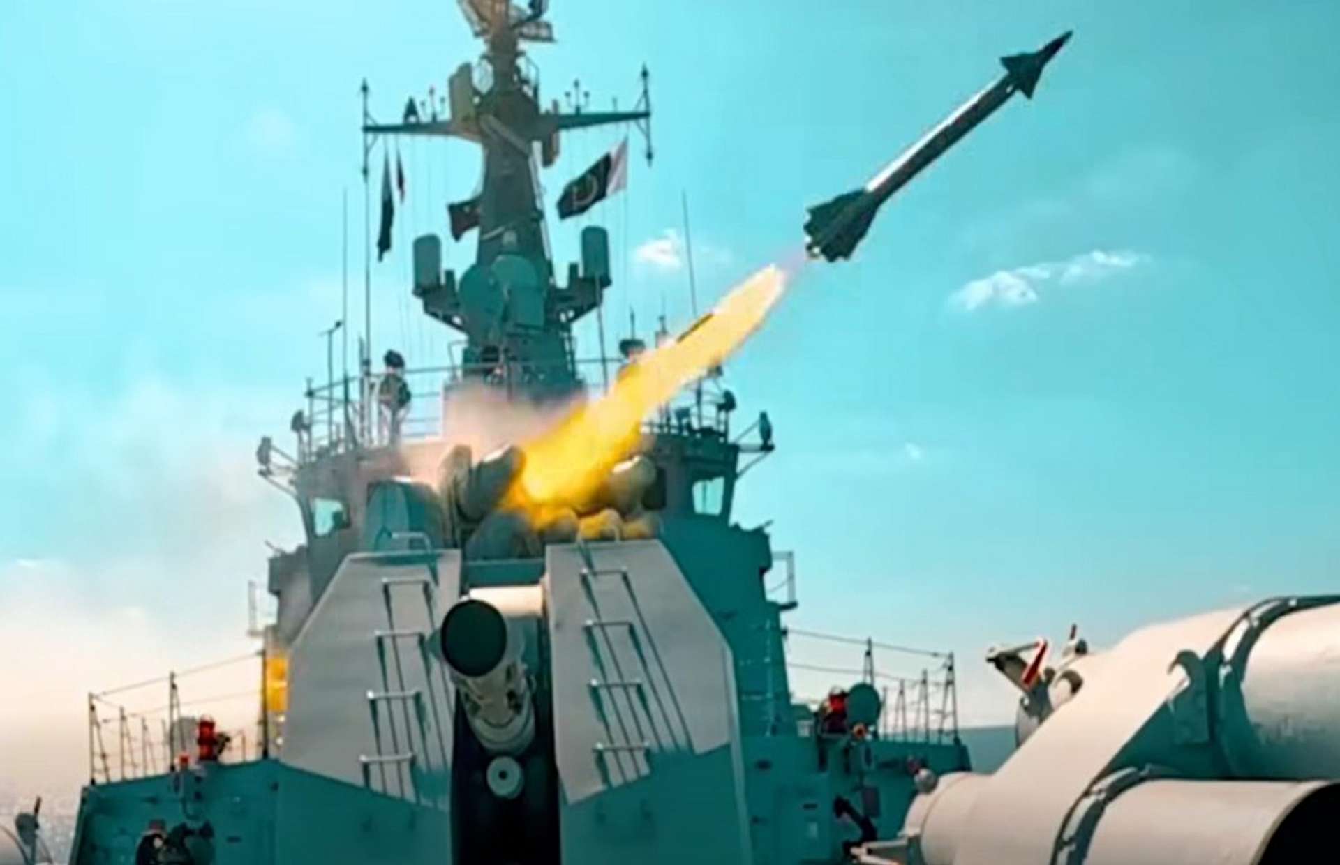 Pakistan Navy fires the FM-90(N) ER air defense missile from a Zulfiquar class frigate in the North Arabian Sea, validating upgraded protection against aircraft and sea-skimming missile threats (Picture source: Pakistani Navy).