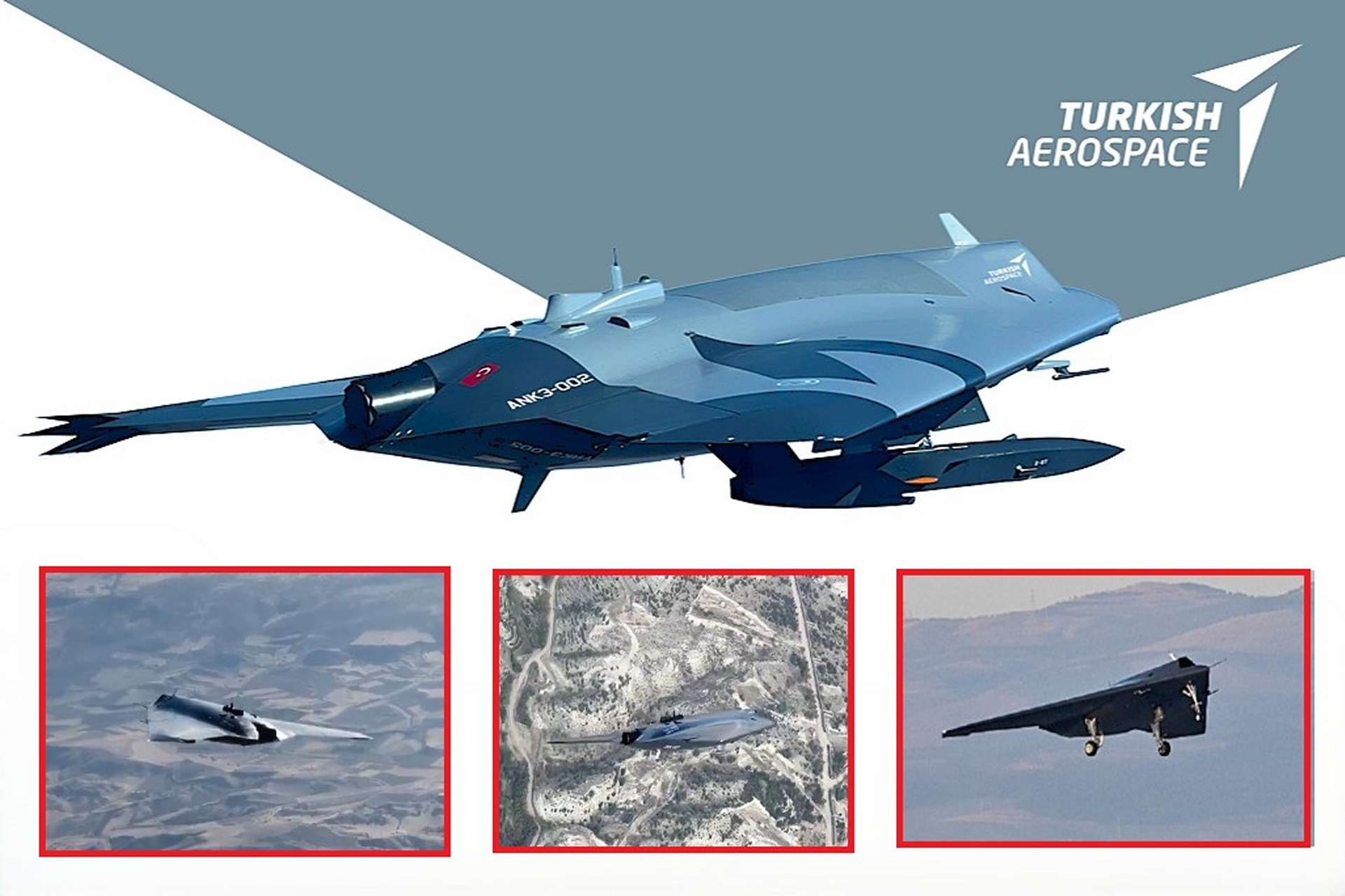 Anka III is a Turkish jet-powered, tailless flying-wing stealth unmanned combat aerial vehicle developed by Turkish Aerospace Industries, designed for long-endurance high-subsonic operations with a 1,600 kg-class payload capacity for strike, ISR, and electronic warfare missions (Picture Source: Turkish Aerospace Industries)