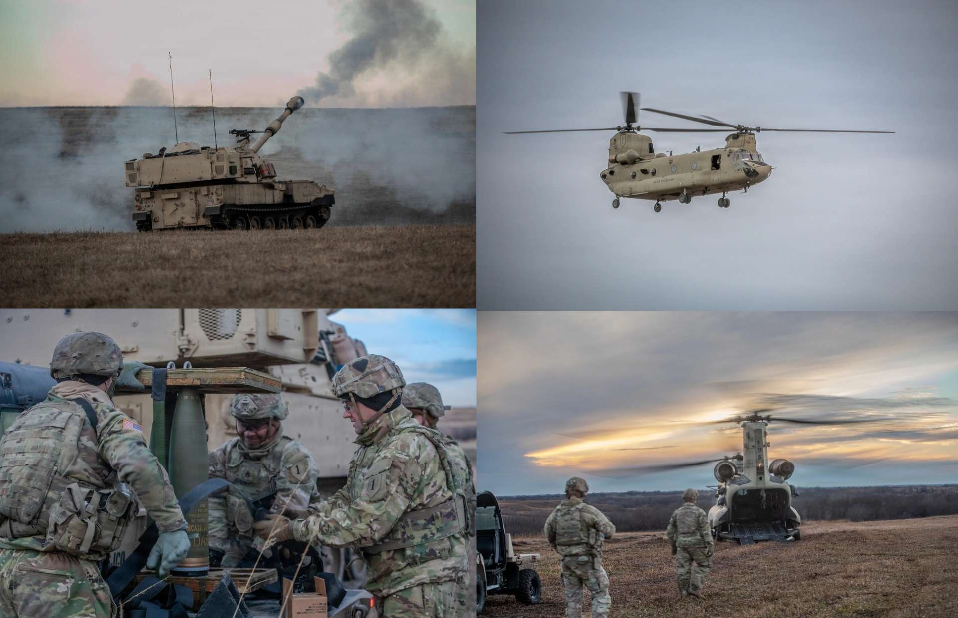 U.S. Army Soldiers from the 1st Battalion, 7th Field Artillery, 1st Infantry Division conduct a gun raid at Fort Riley, Kansas, validating rapid 155mm Paladin artillery employment and helicopter-delivered ammunition resupply to sustain fires while minimizing exposure to enemy counterbattery threats (Picture source: U.S. DoW).