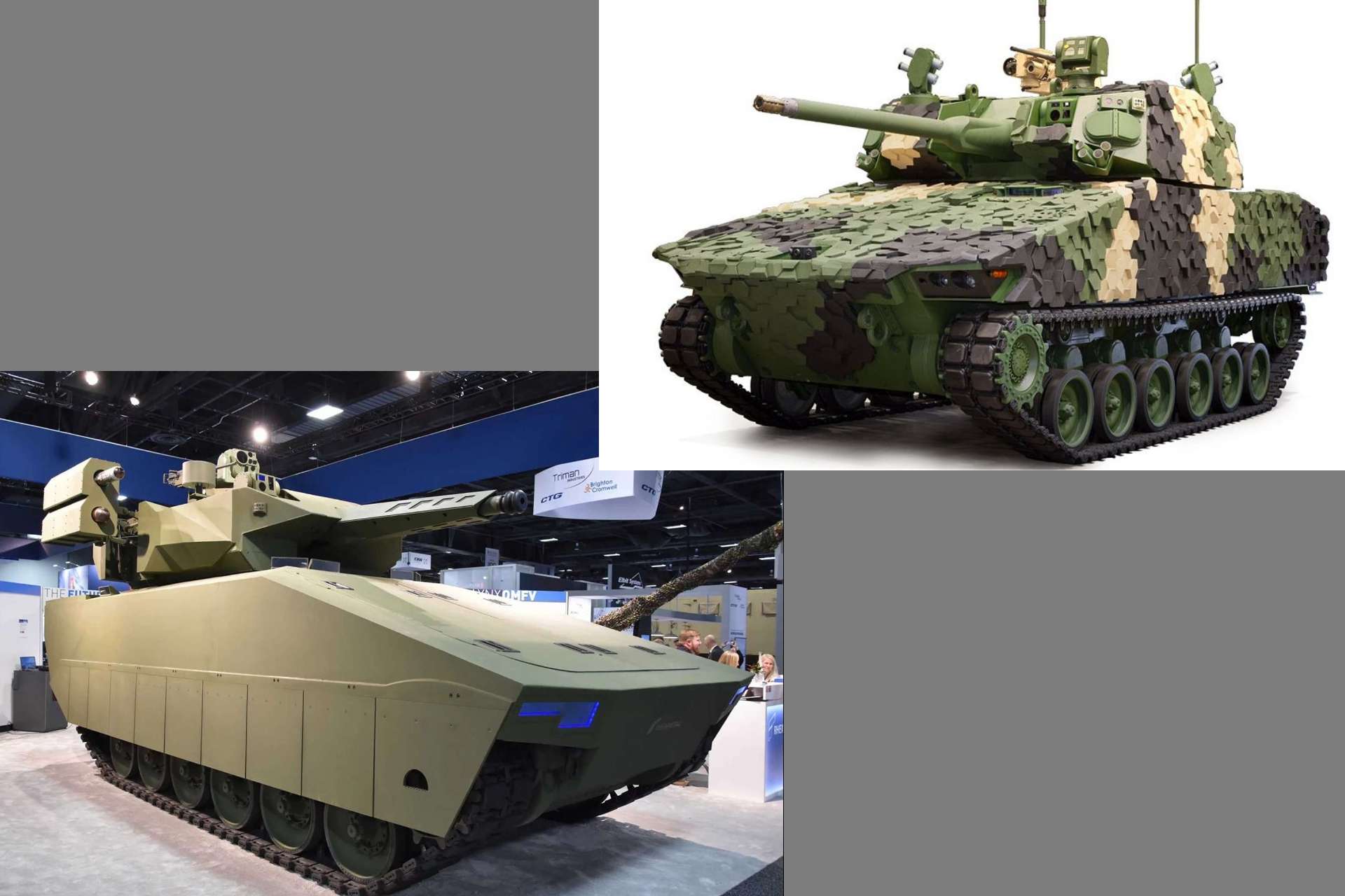 Concept models based on Rheinmetall’s Lynx KF41 and General Dynamics’ Griffin III are shown for illustrative purposes only and do not represent the final XM30 design (Picture source: Army Recognition Group / General Dynamics)