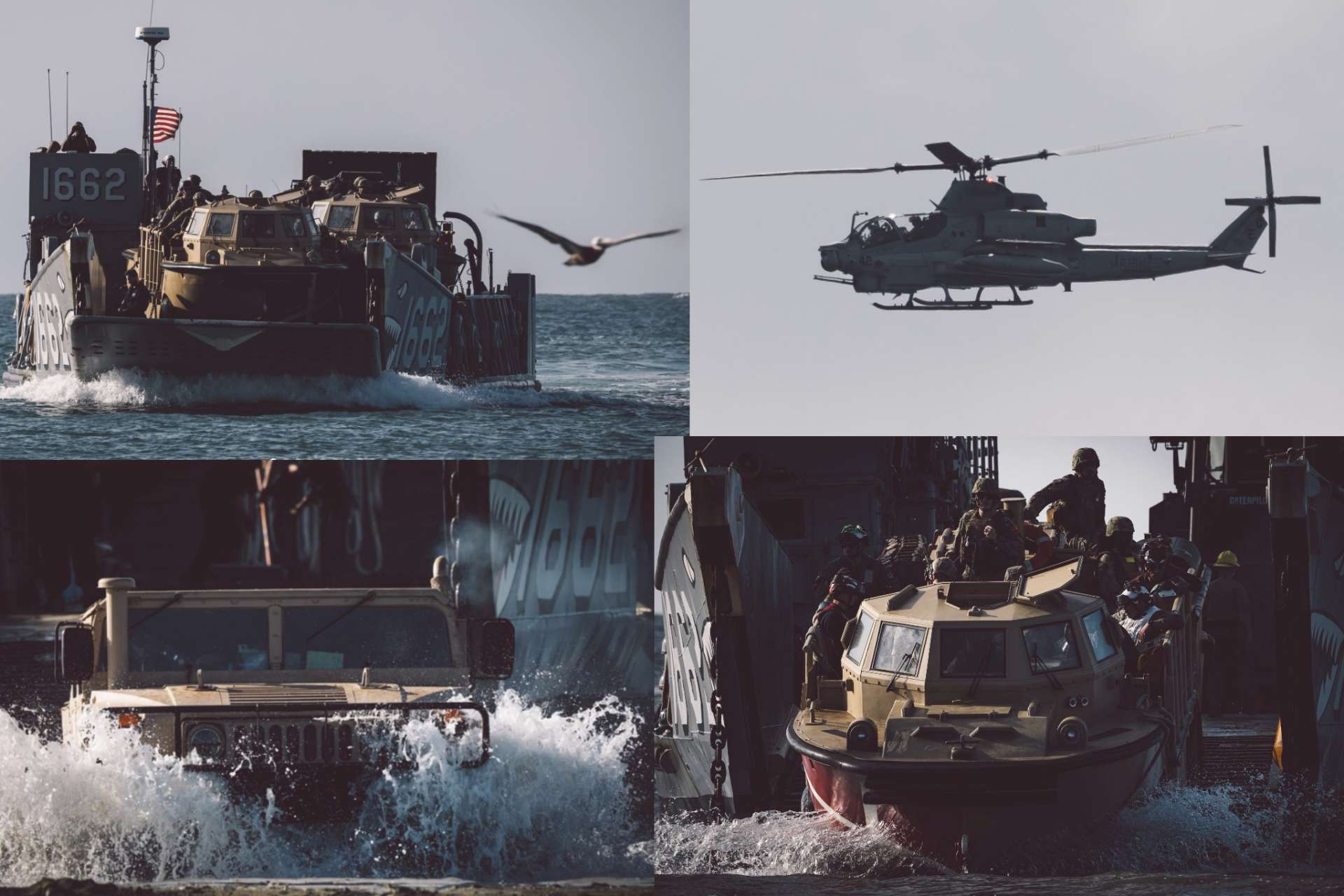 U.S. Navy and Marine forces carried out coordinated amphibious and air drills on a Puerto Rico beach, showcasing a mix of landing craft, armored vehicles, and low-flying helicopters as part of a wider Caribbean buildup linked to the Venezuela crisis (Picture Source: Ricardo Arduengo)