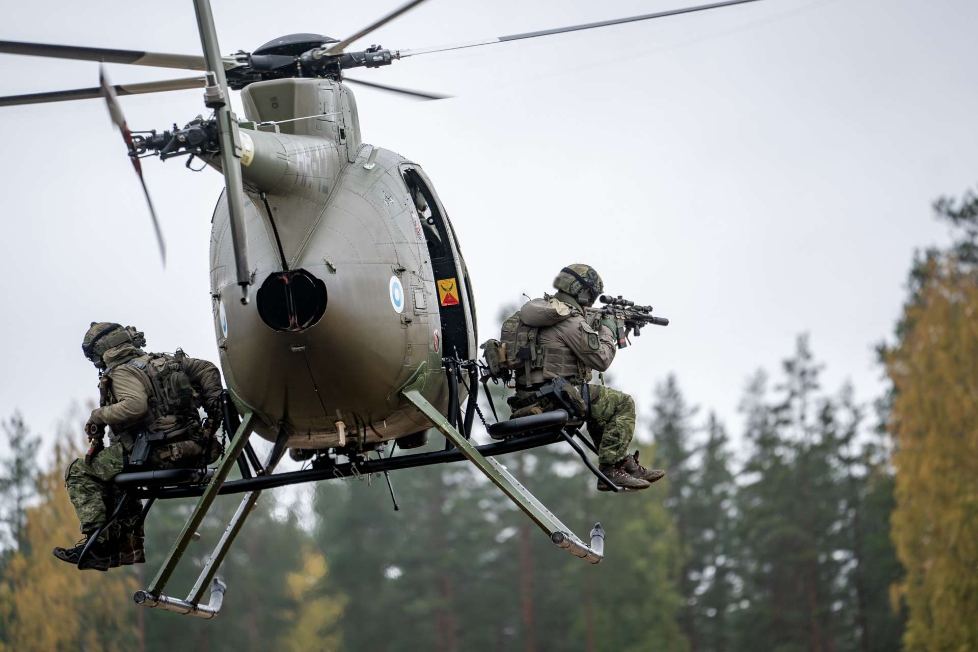Finnish border forces trained by helicopter in deep forest near Russia, underscoring their rapid response role (Picture Source: Finnish Border Guard)