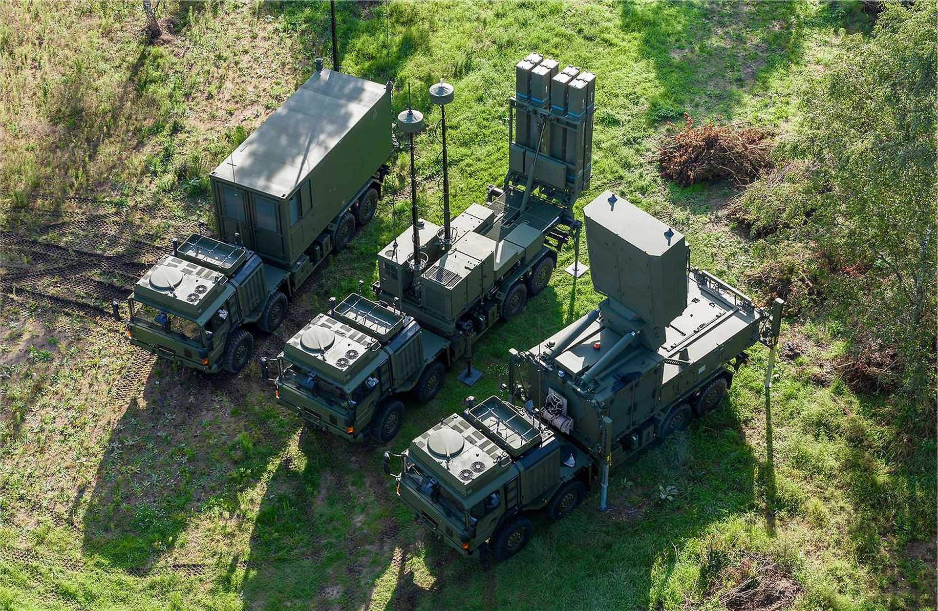 The IRIS-T SLM is a German-made ground-based air defense system designed to intercept aircraft, drones, and cruise missiles at ranges up to 40 km and altitudes over 20 km, providing 360-degree protection against modern aerial threats.