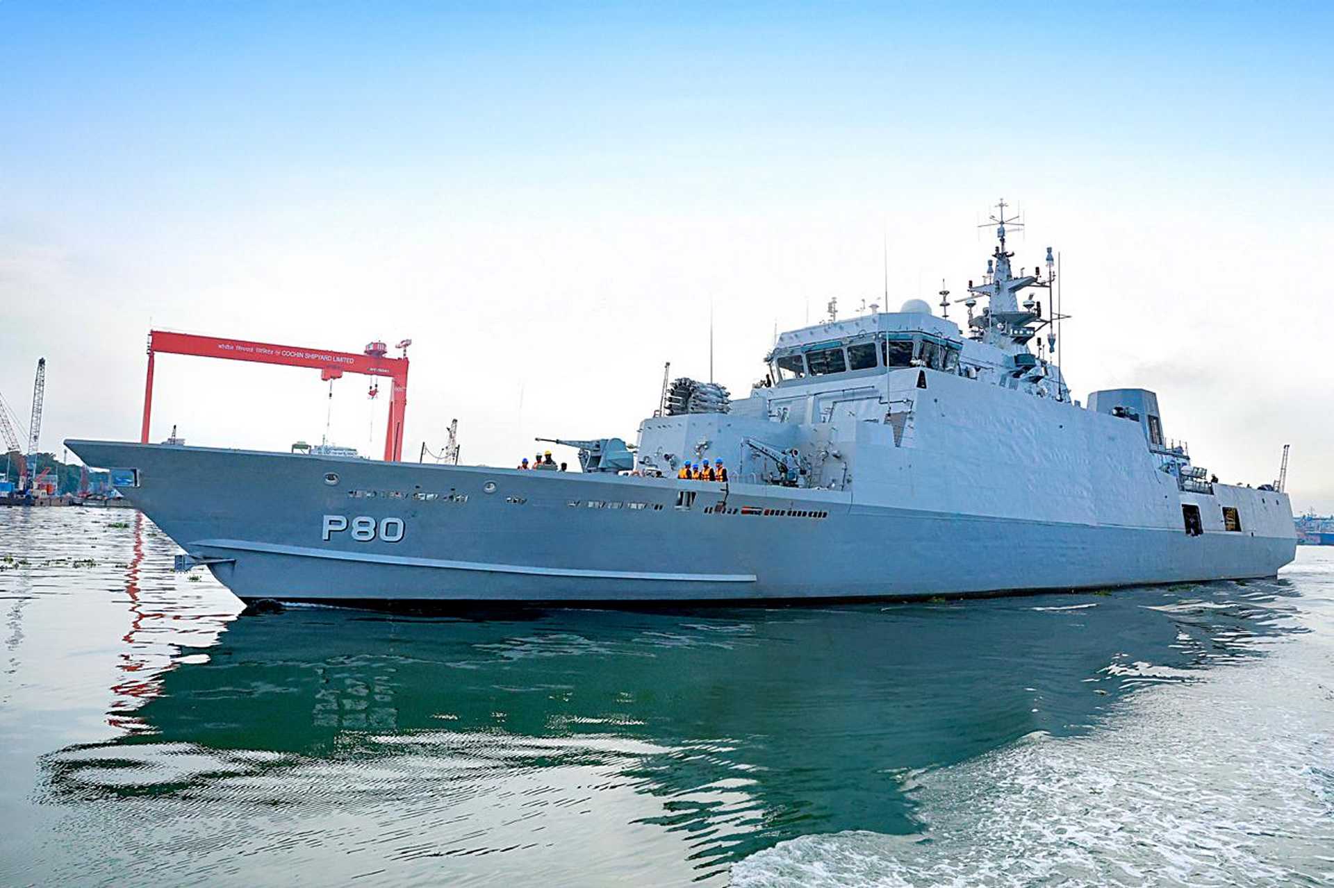 The INS Mahe is part of the Anti-Submarine Warfare Shallow Water Craft (ASW SWC) program, a new class of small corvettes specifically designed to operate in coastal and littoral zones, where larger warships like frigates and destroyers cannot maneuver effectively. (Picture source: CSL)