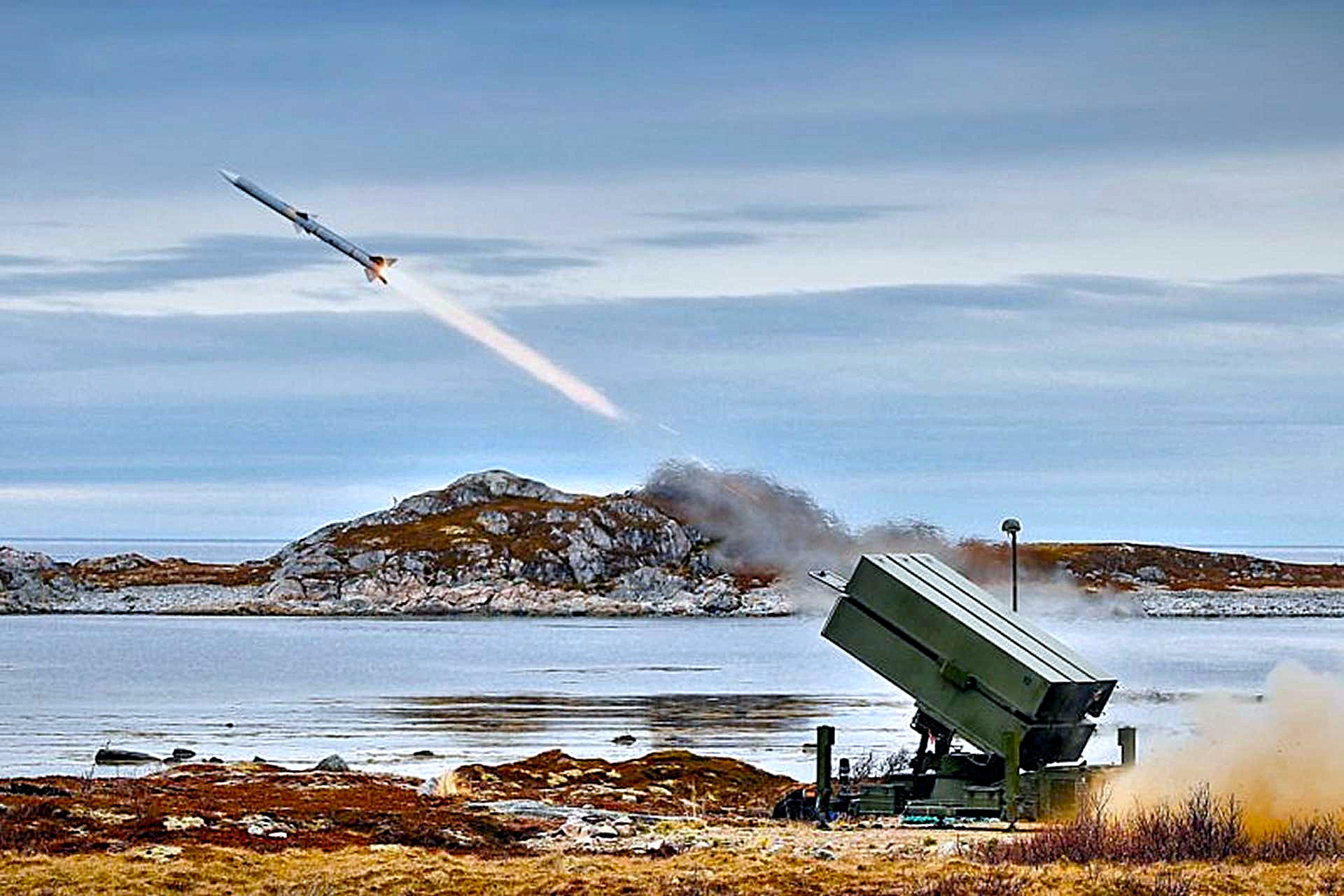 NASAMS is a ground-based air defense system that uses networked sensors and missiles to intercept aircraft, drones, and cruise missiles with high precision and rapid response (Picture Source: Kongsberg)
