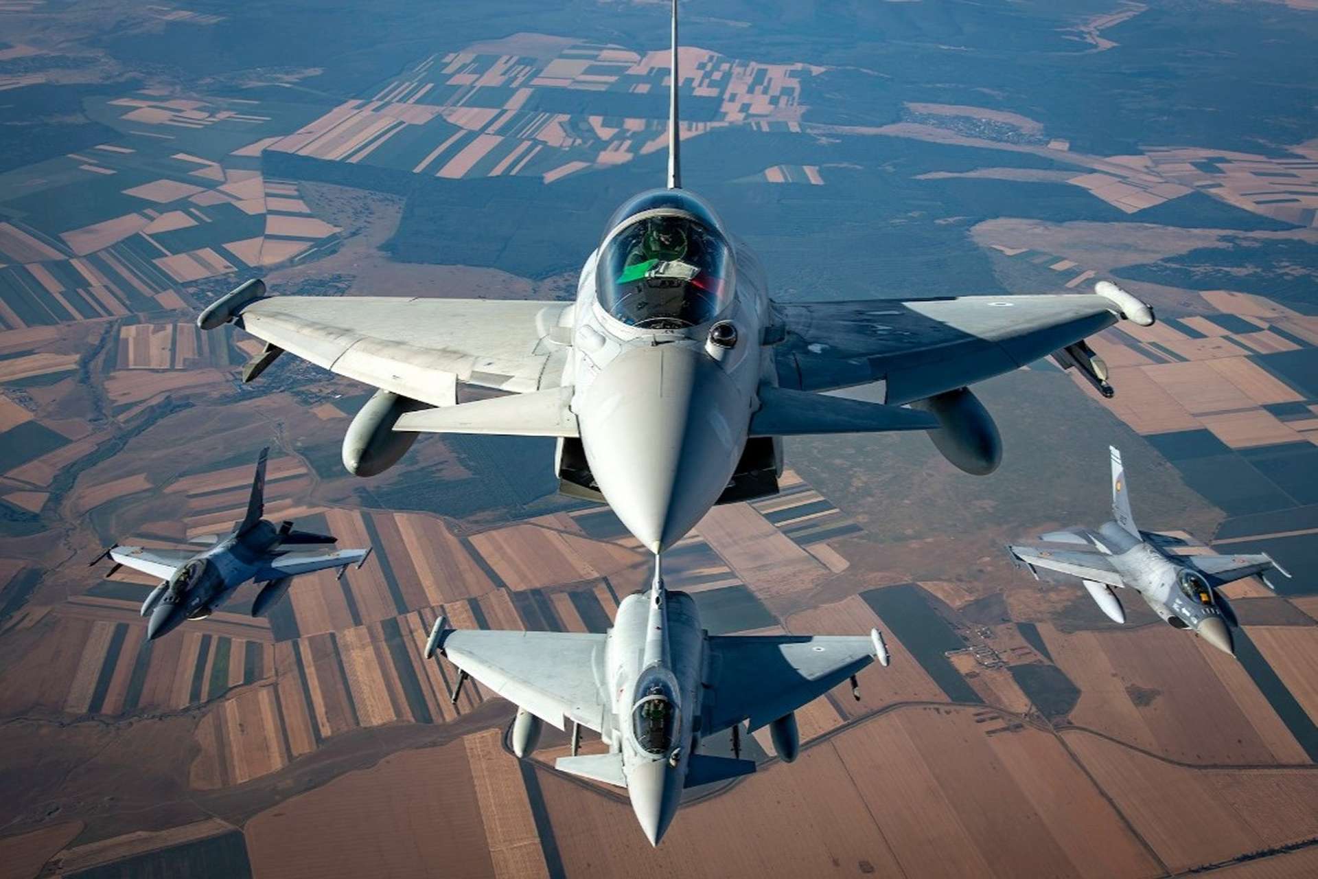Romania launched allied F-16 and Eurofighter jets after detecting two drones crossing into its airspace near the Ukrainian border, highlighting growing pressure on NATO’s eastern defenses (Picture Source: NATO)