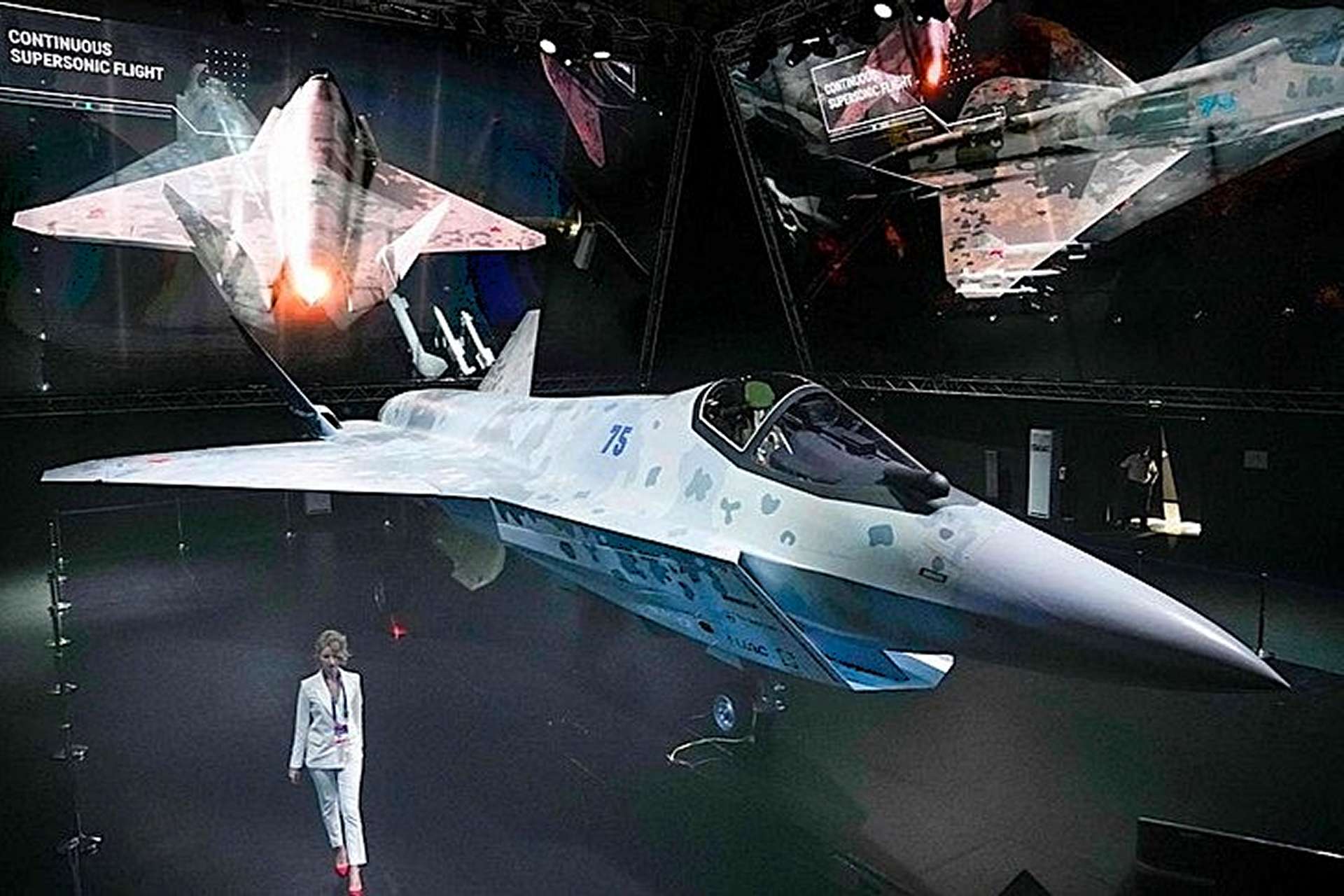 Russia is determined to push the Su-75 Checkmate beyond the mock-up stage toward a flight-worthy prototype supported by structured bench testing and engine trials (Picture Source: Russian Social Media)