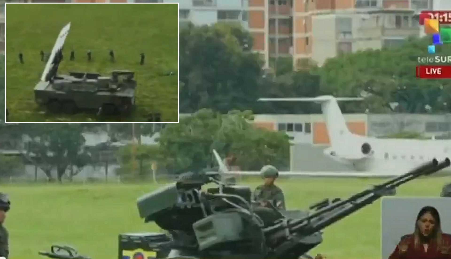 Venezuelan air defense forces deploy modernized ZU-23-2 twin-barrel anti-aircraft guns alongside TOR-M2E missile systems during large-scale military exercises in November 2025, showcasing upgraded short- and medium-range capabilities near the Caribbean coast.