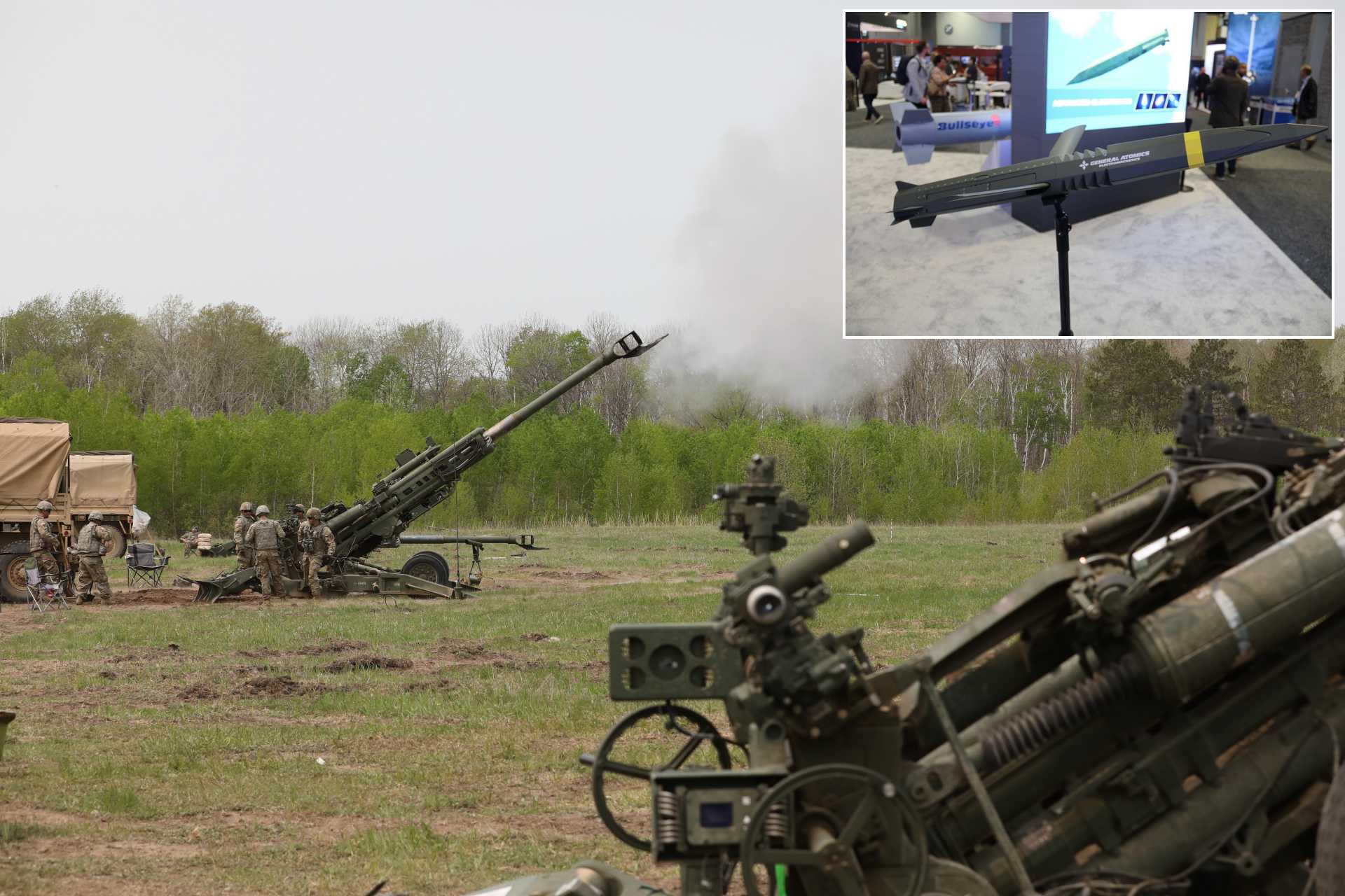U.S. Army M777 howitzer during a live-fire exercise. While not shown, the Long Range Maneuvering Projectile (LRMP) was recently test-fired from this platform, marking a major milestone in extended-range precision artillery development.