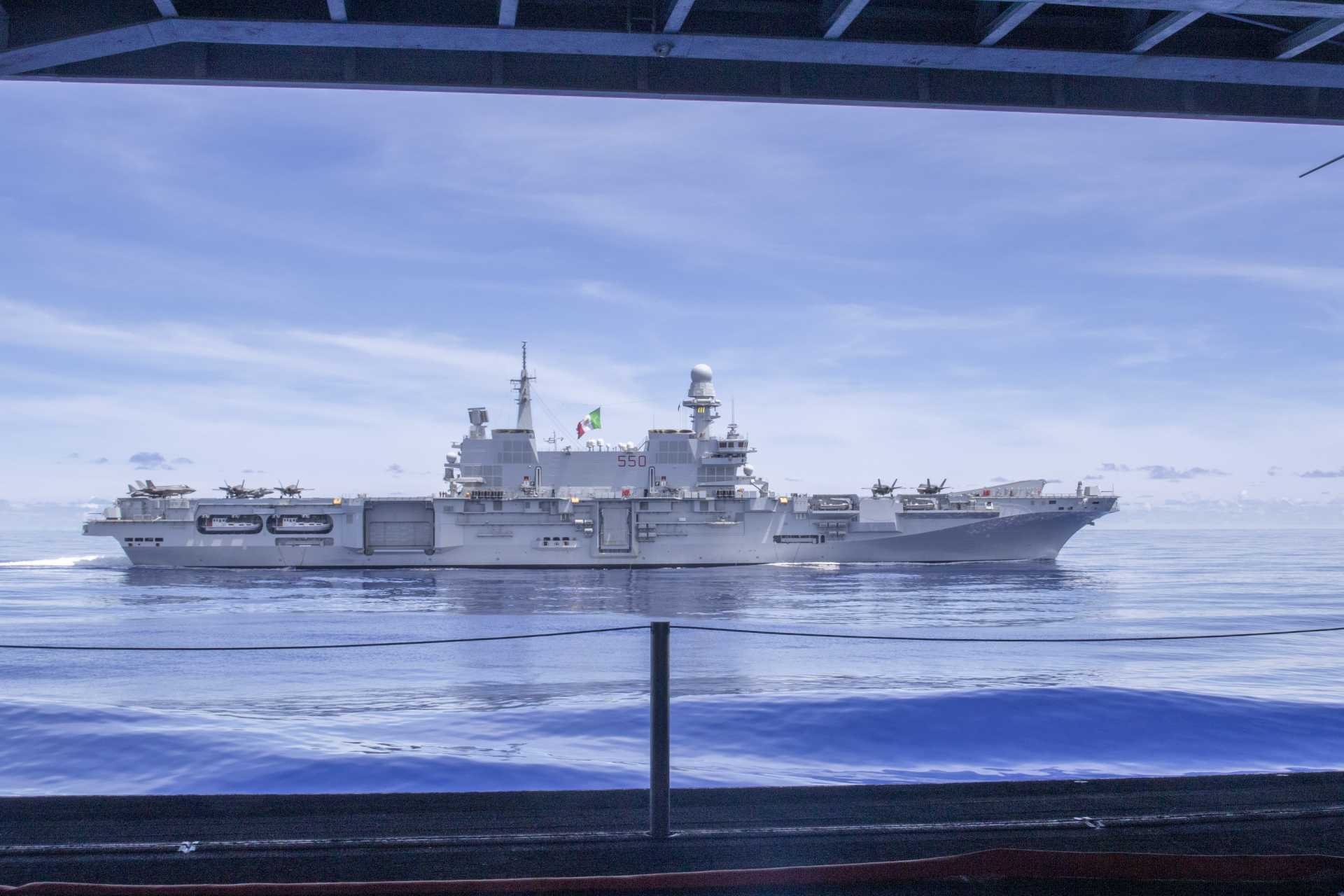 Early assessments will focus on propulsion options, including the possibility of a compact naval reactor under the Minerva nuclear research initiative, as Italy’s only active carrier, the Cavour, and its newly commissioned amphibious assault ship Trieste, remain conventionally powered. (Picture source: US Navy)