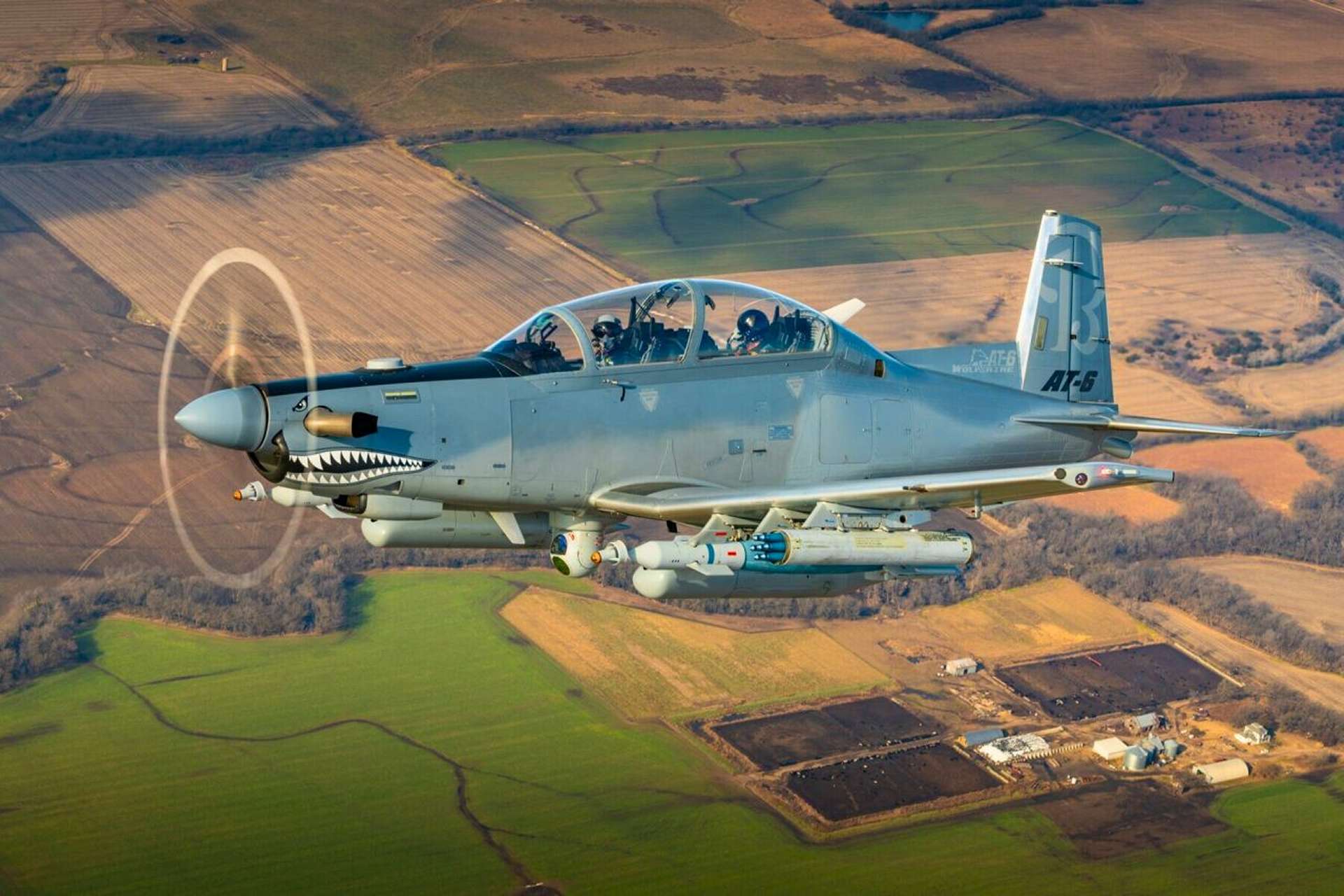 Textron’s AT-6 Wolverine pairs modular sensors and weapons, including the MX-15D turret and APKWS II rockets, for counter-UAV and close support missions (Picture Source: Textron)