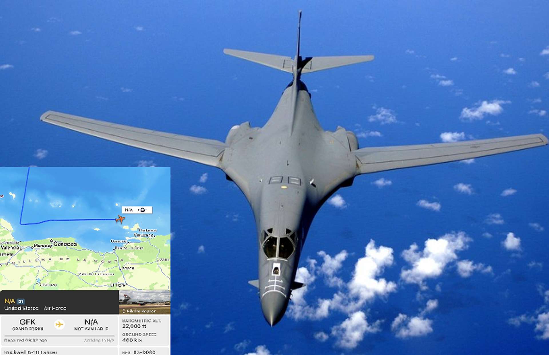 U.S. B-1B Lancers carry up to 34,000 kg of ordnance and can fire JASSM-ER/LRASM from beyond air defenses, enabling rapid precision strikes and maritime interdiction across the Caribbean (Picture source: U.S. DoW).