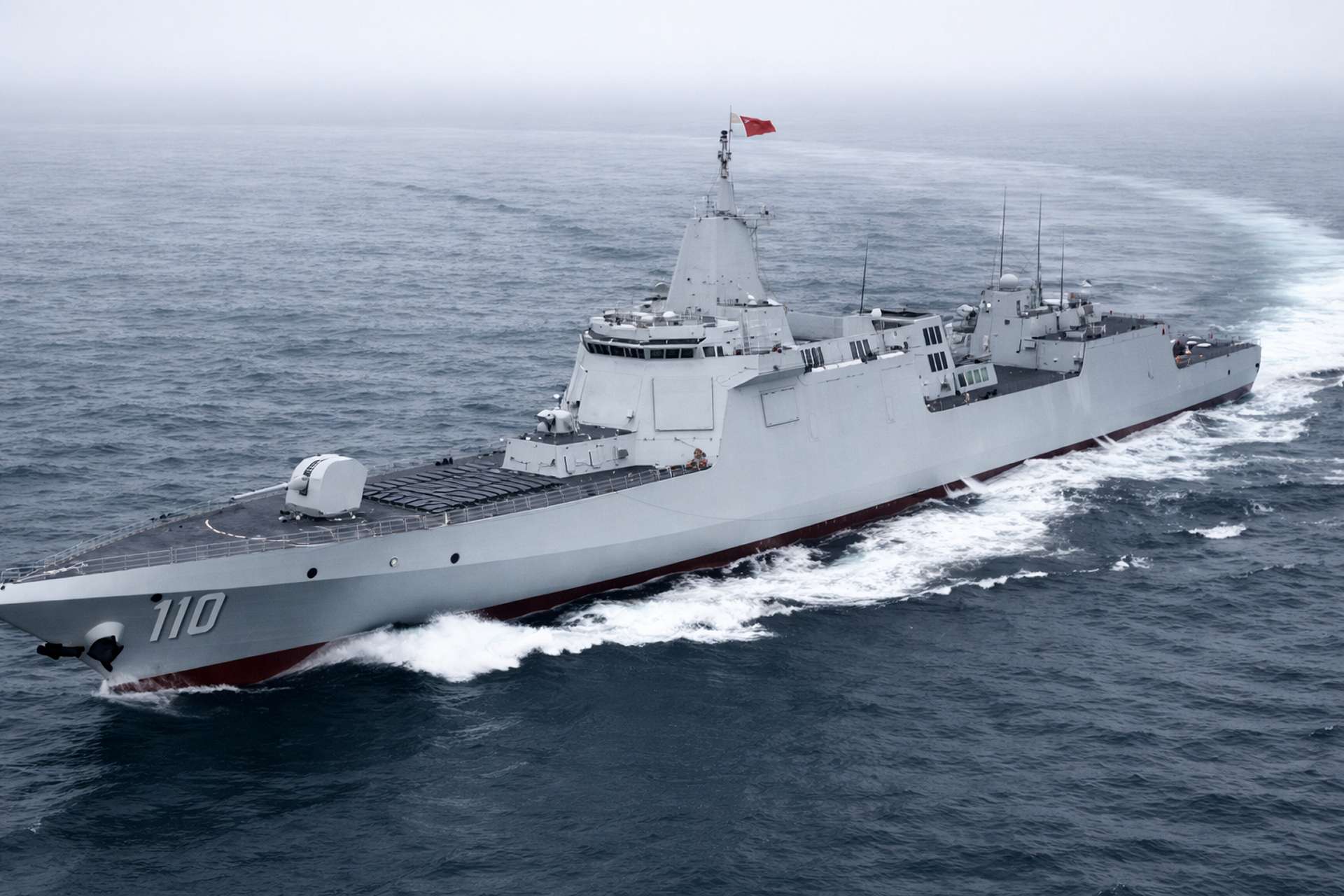 Type 055 destroyer Anqing during its first live-fire exercise in the East China Sea, highlighting China’s growing surface warfare capability through advanced sensors, long-range missile capacity, and fleet air-defense command functions (Picture source: CCTV News Agency).
