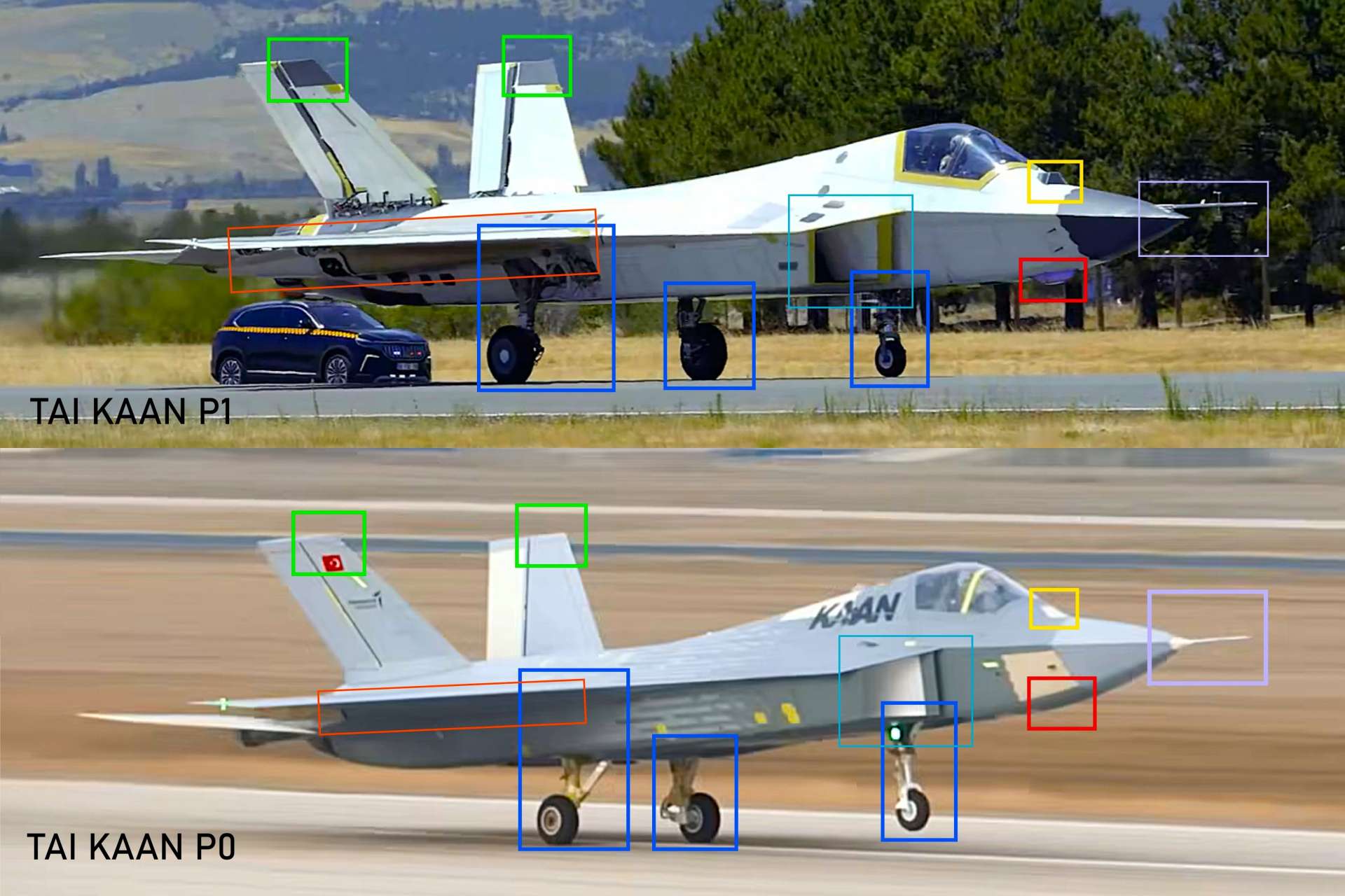 Türkiye’s KAAN P1 has entered taxi testing with a redesigned airframe and visible provisions for advanced indigenous sensors, marking a shift toward full combat systems integration (Picture Source: TAI / Edited By Army Recognition Group) © Army Recognition Group. All rights reserved. Unauthorized use, reproduction, or distribution prohibited.