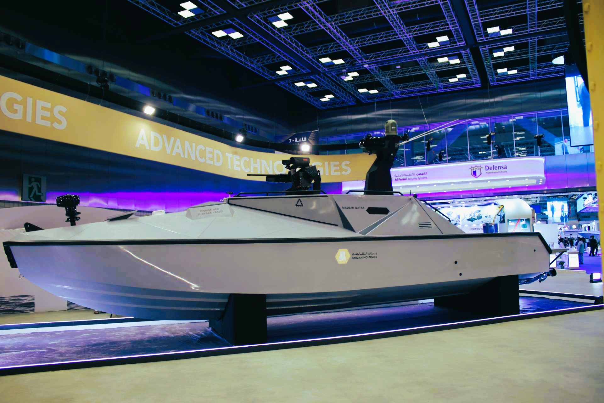 Qatar’s Barzan Holdings has unveiled a domestically developed armed unmanned surface vessel at DIMDEX 2026, underscoring the Gulf state’s growing focus on autonomous maritime security and coastal defense capabilities (Picture Source: Army Recognition Group)