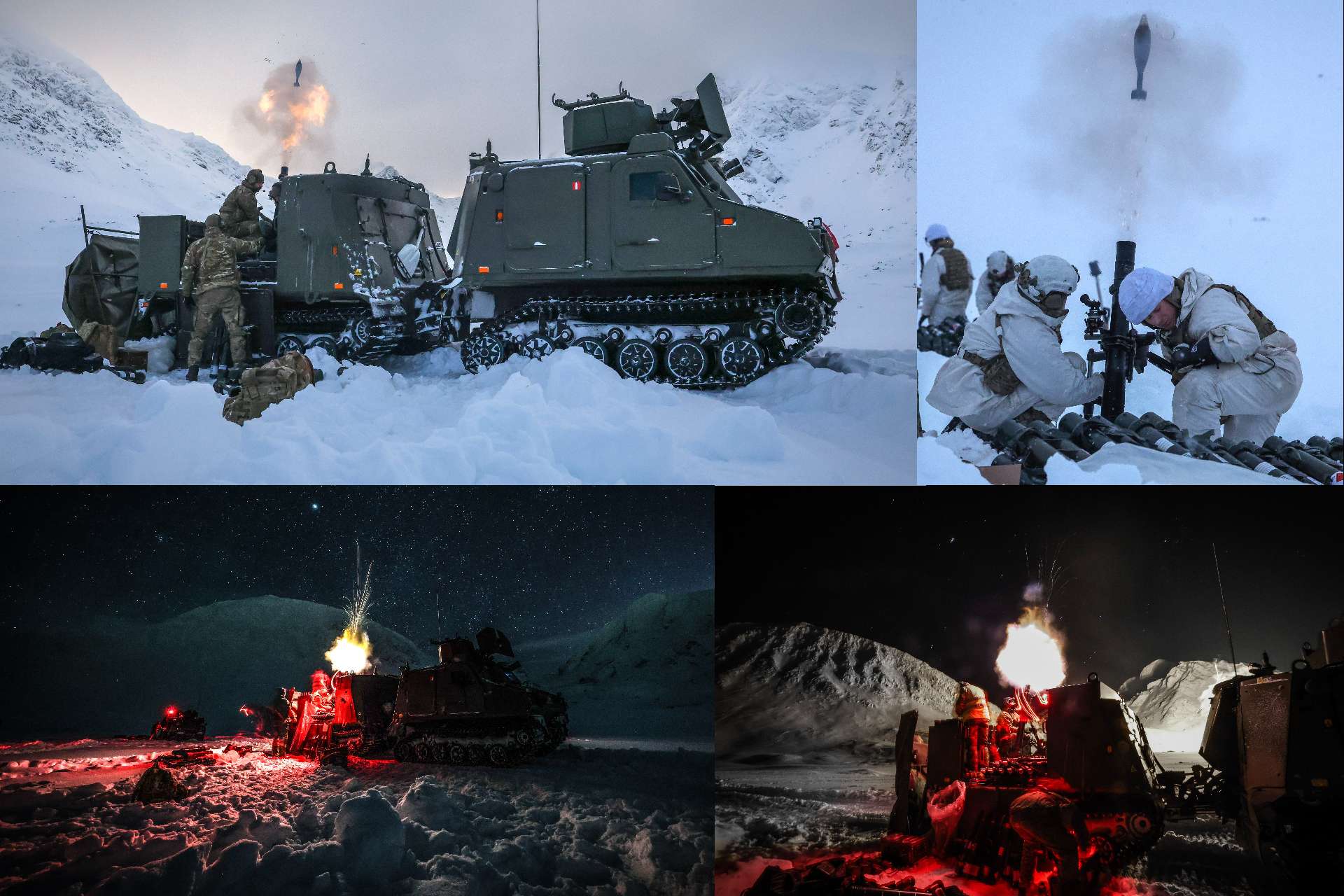 Royal Marines conducted live 81mm mortar fire from Viking and BV206 tracked vehicles in Arctic Norway, demonstrating mobile commando fire support tailored for NATO operations in the High North (Picture Source: Royal British Marines)