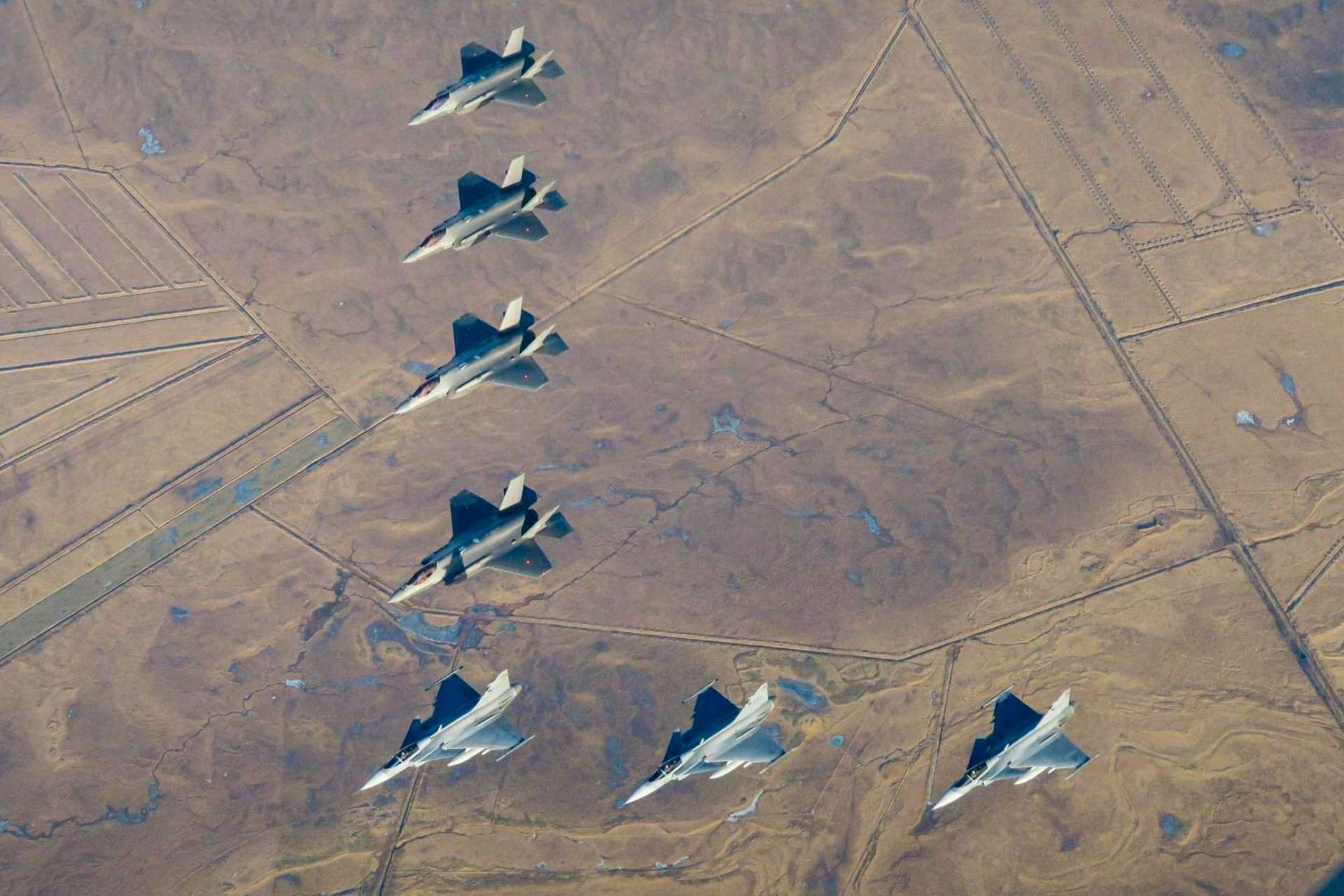 NATO’s Arctic Sentry operation has brought Swedish Gripen, Danish F-35, and German Eurofighter jets to Iceland, strengthening Allied air policing and deterrence across the strategically vital High North corridor (Picture Source: NATO)