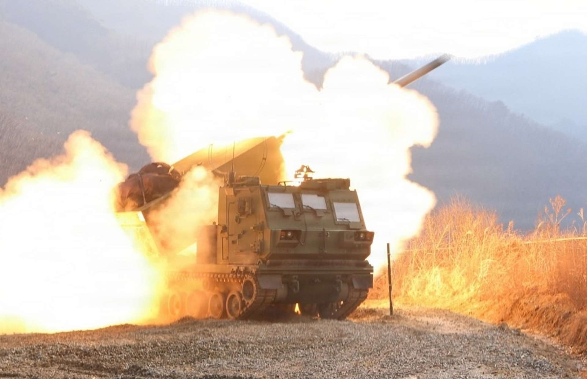ER GMLRS-AW is a GPS-INS guided 227 mm rocket for HIMARS and M270A2, extending precision fires to 150 km with wide-area fragmentation effects against dispersed troops and light vehicles (Picture source: U.S. DoW).