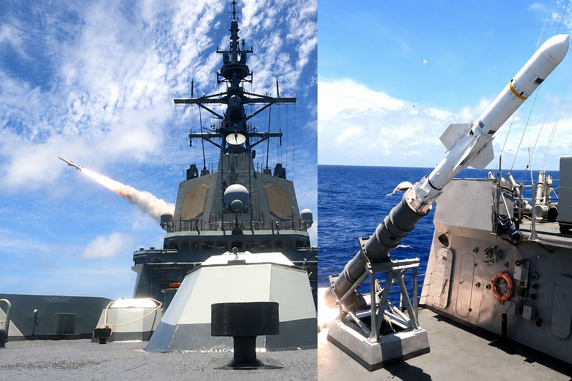 Spanish Navy frigate Álvaro de Bazán (F-101) fires an RGM-84 Harpoon anti-ship missile during RIMPAC 2026 near Hawaii, demonstrating its ability to conduct over-the-horizon maritime strike missions within a multinational force (Picture source: Spanish MoD).