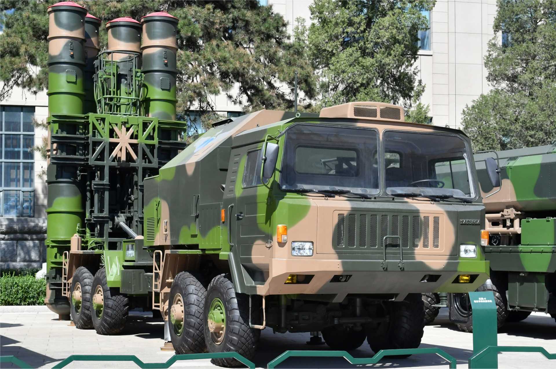 China's HQ-9 is a long-range surface-to-air missile system capable of intercepting aircraft, cruise missiles, UAVs, and selected ballistic missiles at ranges of up to 300 km, providing strategic air defense over large areas.
