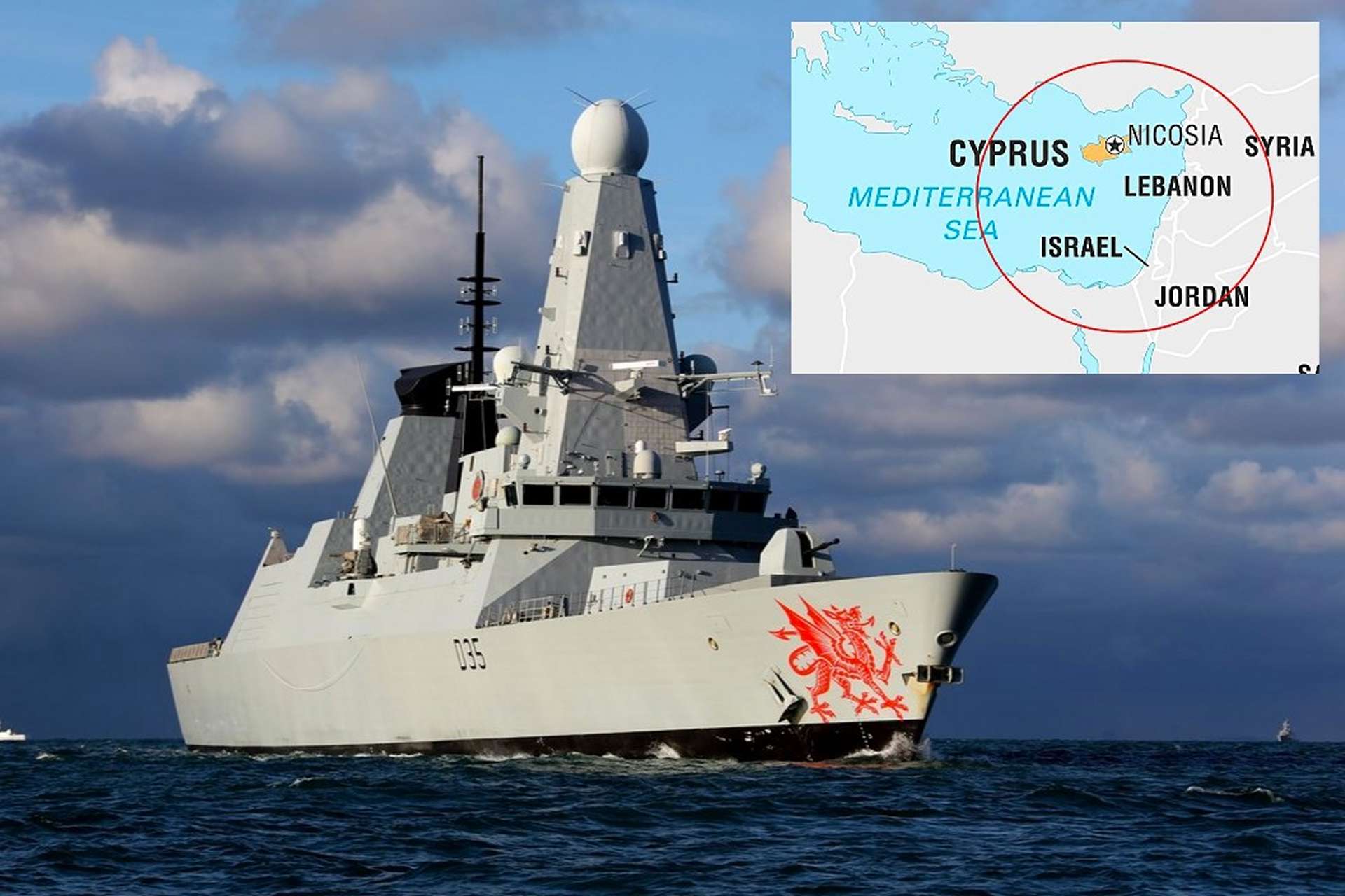 The United Kingdom has deployed the Royal Navy destroyer HMS Dragon to the Eastern Mediterranean to strengthen air defence around Cyprus and protect key installations such as RAF Akrotiri amid rising Iranian-linked drone threats in the region (Picture Source: UK Ministry of Defence / Britannica)